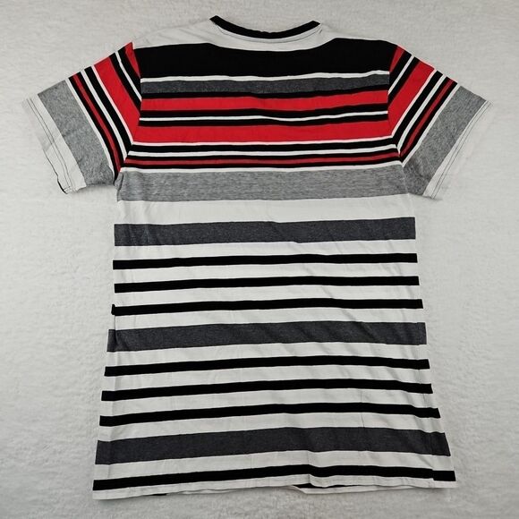 VTG SOUTHPOLE Mens White/Grey/Red Striped Shirt S/S Sz 2XL *Fits L*‎ V Neck - Picture 8 of 9